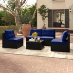 5-Piece Outdoor Patio Furniture Set with Cushions and Coffee Table - Image 3
