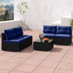 5-Piece Outdoor Patio Furniture Set with Cushions and Coffee Table - Image 6
