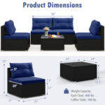 5-Piece Outdoor Patio Furniture Set with Cushions and Coffee Table - Image 5
