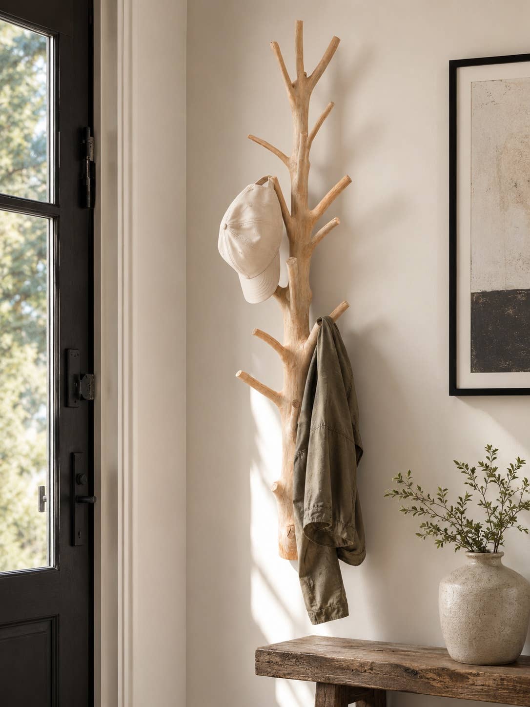 Half Tree Wall Coat Rack - Reclaimed Mangosteen