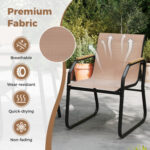 5 Pieces Patio Dining Set with Rectangular Table and Fabric Chairs - Image 7