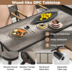 5 Pieces Patio Dining Set with Rectangular Table and Fabric Chairs - Image 8