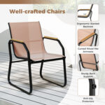 5 Pieces Patio Dining Set with Rectangular Table and Fabric Chairs - Image 9