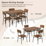 5-Piece Table Set for 4 with Metal Frame and Storage Rack - Image 7