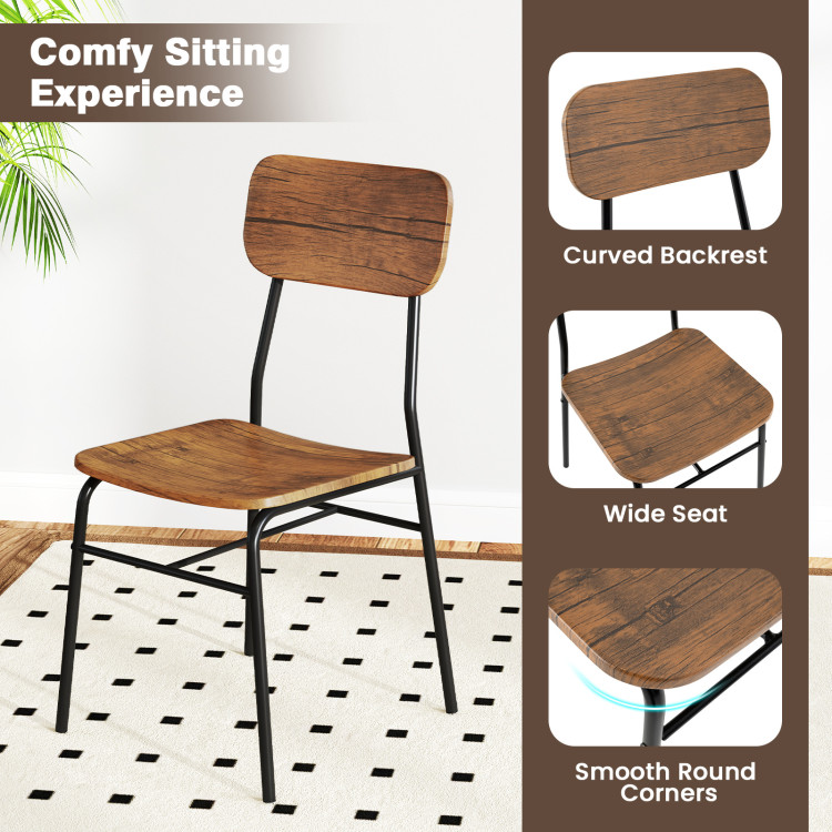 5-Piece Table Set for 4 with Metal Frame and Storage Rack - Image 9