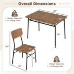5-Piece Table Set for 4 with Metal Frame and Storage Rack - Image 5