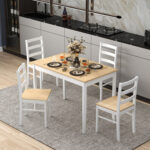 5-Piece Wooden Dining Set with Rectangular Table and 4 Chairs - Image 2