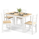 5-Piece Wooden Dining Set with Rectangular Table and 4 Chairs - Image 4