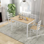 5-Piece Wooden Dining Set with Rectangular Table and 4 Chairs - Image 6