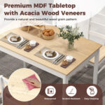 5-Piece Wooden Dining Set with Rectangular Table and 4 Chairs - Image 7