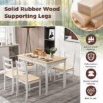 5-Piece Wooden Dining Set with Rectangular Table and 4 Chairs - Image 8