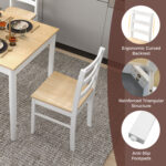 5-Piece Wooden Dining Set with Rectangular Table and 4 Chairs - Image 9