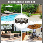 4 Pieces Outdoor Cushioned Rattan Furniture Set - Image 12