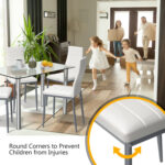 5 Pieces Dining Set with 4 PVC Leather Chairs - Image 8