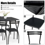 5 Pieces Dining Table Set with 4 Chairs and Backrests - Image 9