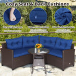 4 Pieces Patio Rattan Furniture Set Cushioned Sofa Glass Table - Image 10