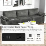 Large 3-Seat Sofa Sectional with Metal Legs and 2 USB Ports for 3-4 people - Image 8