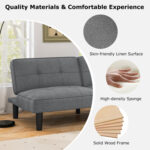 Convertible Folding Futon Sofa Bed with 6-Position Adjustable Backrest - Image 8