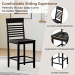 5-Piece Counter-Height Dining Table Set with Rubber Wood Frame and Footrest - Image 8