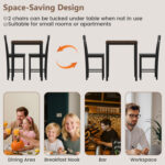 5-Piece Counter-Height Dining Table Set with Rubber Wood Frame and Footrest - Image 9
