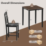 5-Piece Counter-Height Dining Table Set with Rubber Wood Frame and Footrest - Image 5