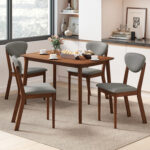 5-Piece Dining Set for 4 with Rectangular Table & Fabric Chairs for Living Room - Image 3