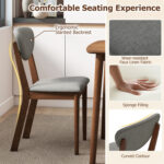 5-Piece Dining Set for 4 with Rectangular Table & Fabric Chairs for Living Room - Image 7