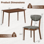 5-Piece Dining Set for 4 with Rectangular Table & Fabric Chairs for Living Room - Image 5