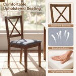 5-Piece Dining Set with Rectangular Table & Fabric Chairs for Small Space - Image 7