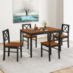 5 Piece Dining Table Set with Rectangular Kitchen Table and 4 Chairs for 4 People - Image 2