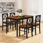 5 Piece Dining Table Set with Rectangular Kitchen Table and 4 Chairs for 4 People - Image 3