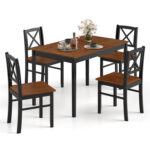 5 Piece Dining Table Set with Rectangular Kitchen Table and 4 Chairs for 4 People - Image 4