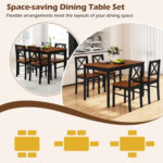 5 Piece Dining Table Set with Rectangular Kitchen Table and 4 Chairs for 4 People - Image 8