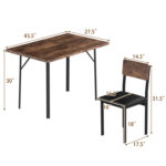 5-Piece Dining Table Set for 4 People Industrial Kitchen Table and 4 PU Leather Chairs - Image 5