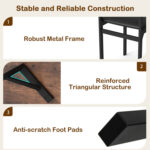 5-Piece Dining Table Set for 4 People Industrial Kitchen Table and 4 PU Leather Chairs - Image 11