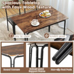 5-Piece Dining Table Set Industrial Rectangular Kitchen Table and 4 Armless Chairs - Image 8