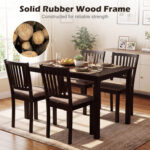 5-Piece Dining Table Set for 4 Rectangular Kitchen Table with 4 Upholstered Chairs - Image 6
