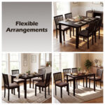 5-Piece Dining Table Set for 4 Rectangular Kitchen Table with 4 Upholstered Chairs - Image 9