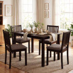 5-Piece Dining Table Set for 4 Rectangular Kitchen Table with 4 Upholstered Chairs - Image 3