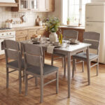 5-Piece Dining Table Set with High Curved Back for 4 People - Image 2