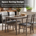 5-Piece Dining Table Set with High Curved Back for 4 People - Image 6