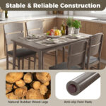 5-Piece Dining Table Set with High Curved Back for 4 People - Image 7