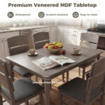 5-Piece Dining Table Set with High Curved Back for 4 People - Image 9