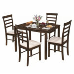 5-Piece Dining Table Set for 4 with Upholstered Chairs for Small Space and Dining Room - Image 4