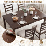 5-Piece Dining Table Set for 4 with Upholstered Chairs for Small Space and Dining Room - Image 7