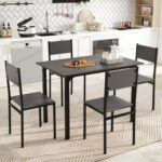 5 Piece Dining Table Set Industrial Style Kitchen Table and Chairs for 4 - Image 2