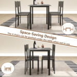 5 Piece Dining Table Set Industrial Style Kitchen Table and Chairs for 4 - Image 11