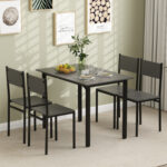5 Piece Dining Table Set Industrial Style Kitchen Table and Chairs for 4 - Image 4