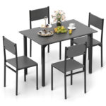 5 Piece Dining Table Set Industrial Style Kitchen Table and Chairs for 4 - Image 5