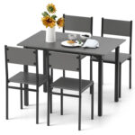 5 Piece Dining Table Set Industrial Style Kitchen Table and Chairs for 4 - Image 7